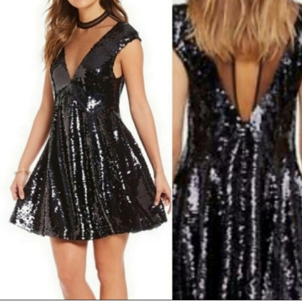 Free people - Dance till down sequins black dress